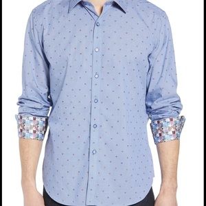 Robert Graham Blue Geometric Platt Shirt 4XL